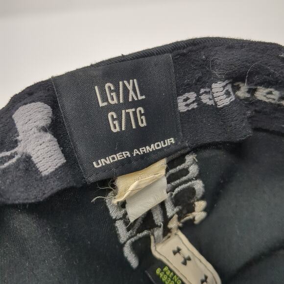 Under Armour Heatgear Fitted Baseball Cap Black XL Embroidered Vented Holes - Picture 9 of 10